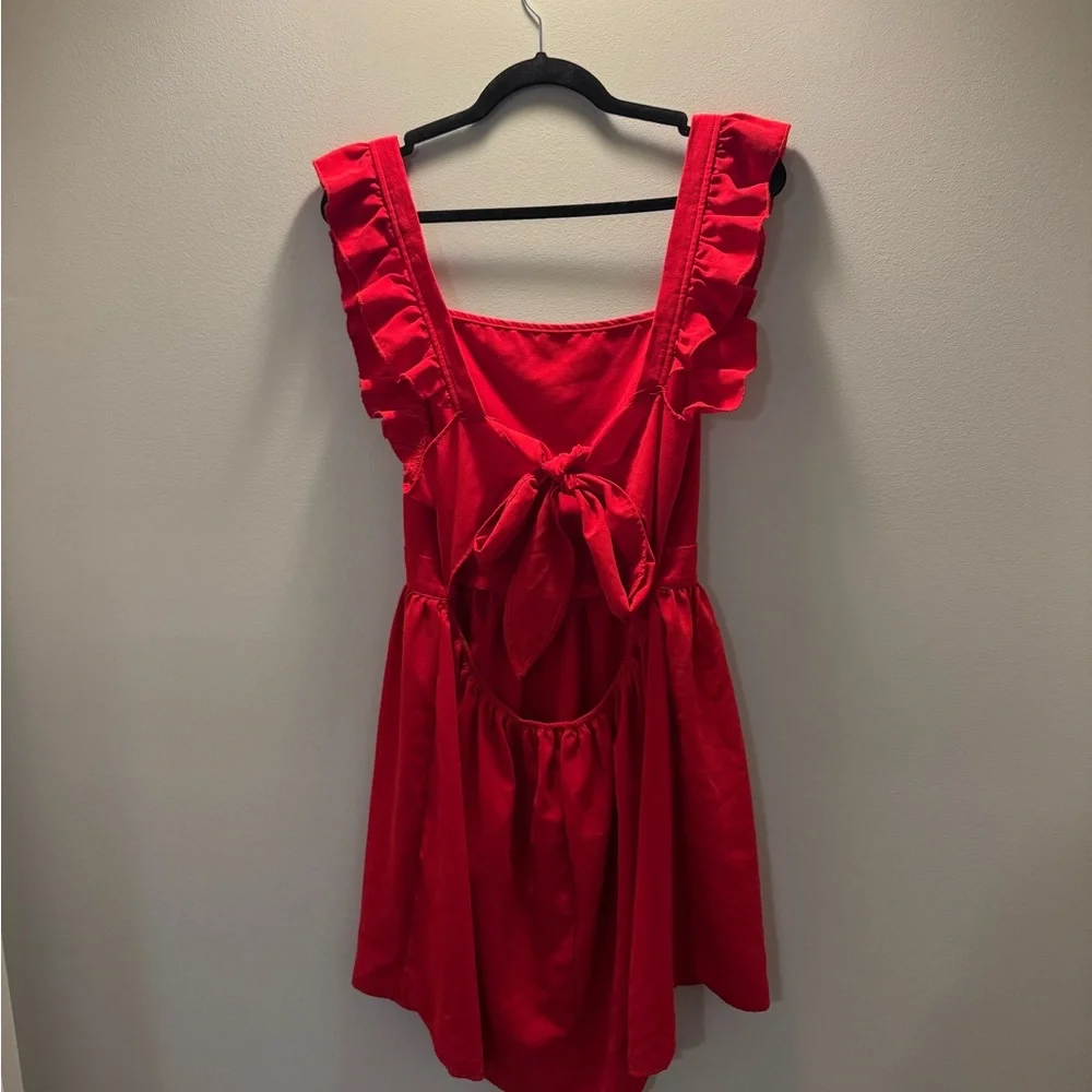 Red Ruffle Dress - Picture 4 of 7